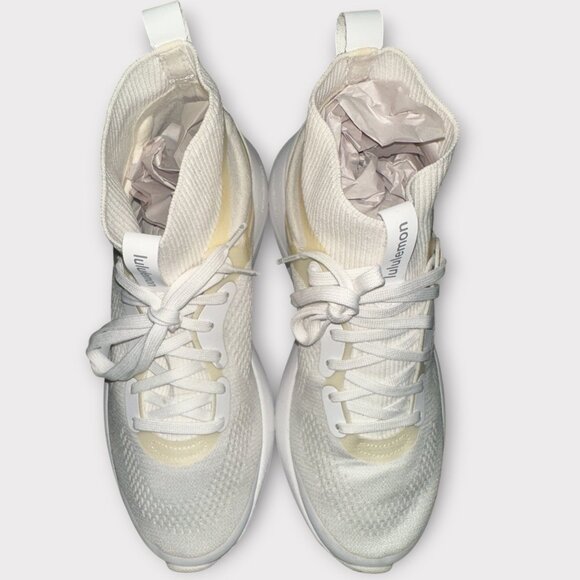 Lululemon Chargefeel Mid Workout Shoe Womens 8M White Mesh Sock Ankle Running - Picture 4 of 10